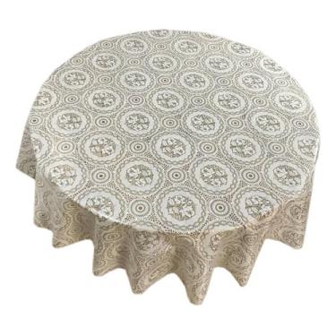 Imagem de Genérico, Toalha Mesa Redonda Plástico Mandalas Florais 1,40 Mts Nome do desenho:mandalas florais;Cor:transparente estampado