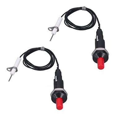 Imagem de 2 PCs Piezo Igniters 1 Out Piezo Igniter, Piezoelétrico Ignitro 2 Botão Com Fio de Agulha de Ignição 1 Metro e Concha de Plástico para o Forno e Aquecedor de Lareira e Aquecedor