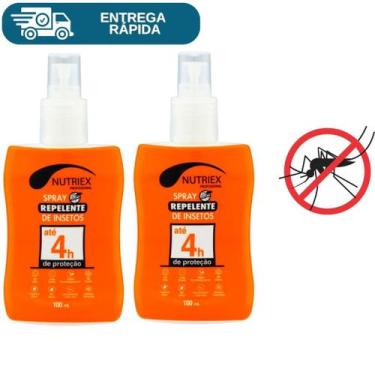 Imagem de Kit 2 Repelente Spray 4 Horas 100ml Nutriex Proteção Contra Insetos Pe