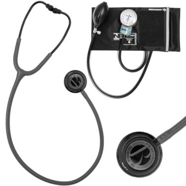 Imagem de Kit Estetoscópio BIC Eternity + Esfigmomanômetro Pamed Com Bolsa - Enfermagem e Medicina (CINZA BLACK)