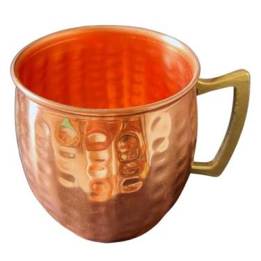 Imagem de Caneca de Cobre Barril 500 Ml (Martelada / Alça de Bronze) - Artesanat