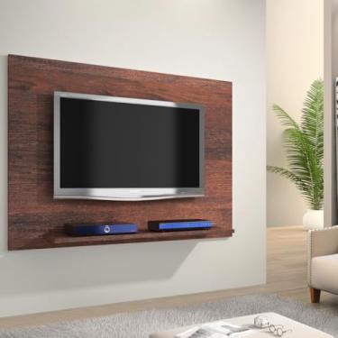 Imagem de Painel de Parede Simples TV Suspenso Prateleira/Nicho Café