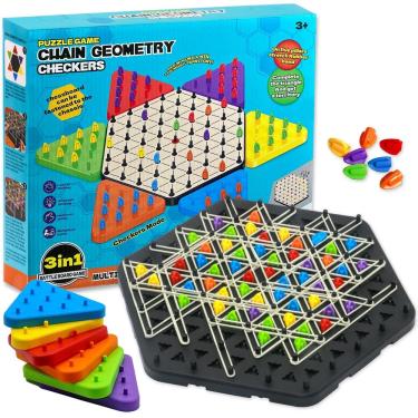 Imagem de Jogo de tabuleiro DAOLEMIJI Chain Triangle Chess Game 3 em 1