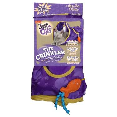 Imagem de Hartz New Just for Cats The Crinkler, Mega Cat Toy 3 em 1 com videira prateada e erva-dos-gatos, bolsa enrugada, furos Peek-a-Boo, 3 brinquedos Dangler