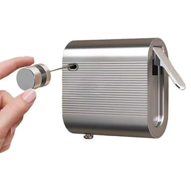 Imagem de Varal Retrátil Varal Secagem Roupas Retrátil Com Corda Aço Inoxidável 304 Ajustável Para Serviços Pesados(Grey)