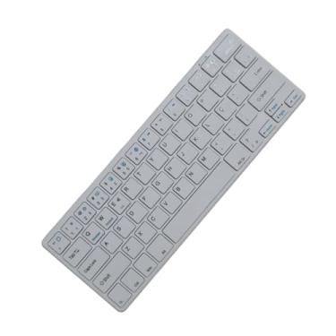 Imagem de Teclado Sem Fio Bluetooth Ultrafino Padrão ABNT2 com Tecla "Ç" para Tablet, Celular, Notebook, Android, PC, Smart TV (Branco)