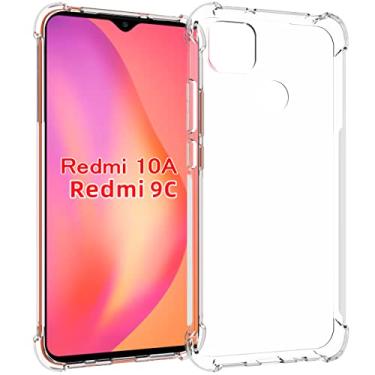 Imagem de USTIYA Capa para Redmi 9C/Redmi 10A Uso Resistente, Bumper Absorção Choques em TPU Transparente Protector Câmera Espessamento nas Quatro Pontas da Carcasa