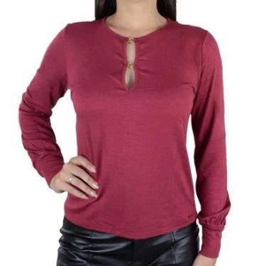Imagem de Blusa Feminina Olho Fatal ML Vermelho Marsala - 60183-Feminino