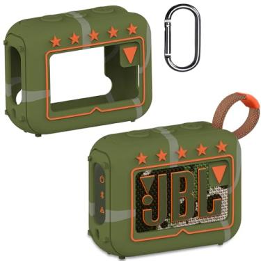 Imagem de JCHPINE Capa de silicone para alto-falante Bluetooth JBL Go 4 ultra portátil, suporte de película protetora para JBL Go 4 Pro Sound Acessórios de alto-falante Bluetooth (apenas capa) (Squad)