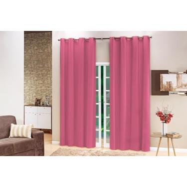 Imagem de Cortina Blecaute PVC Rústico Tecido Grosso 2,80M x 3,00M para Janela Porta Sala Quarto Escritório (PINK)