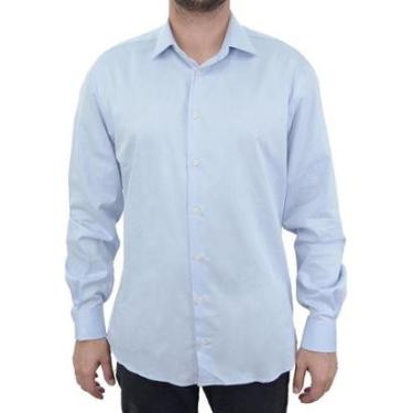 Imagem de Camisa Masculina Dudalina ML Slim Maquinetada Azul Claro - 530321-Masculino