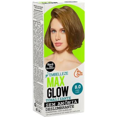 Imagem de Tonalizante Cor Intensa 120g Embelleze MaxGlow Louro Claro 8.0 Vegano Sem Amônia