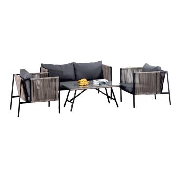 Imagem de Conjunto de Àrea Externa Haven com 1 Sofá, 2 Poltronas 1 Mesa - Cinza