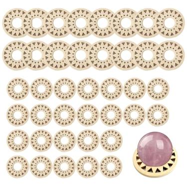 Imagem de TTFdacai 40 peças de suporte de esfera de madeira, suporte de exibição de esfera de madeira, mini suporte de esfera de cristal para esfera, suportes de esfera de cristal de madeira para decoração de