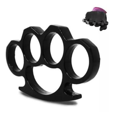 Imagem de Cromado elegante cor Preto 4 furos punho de tigre soco potente ingles 