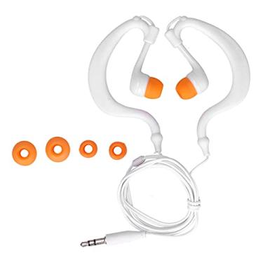 Imagem de Yctze Impermeável 3,5 Mm Fones de Ouvido de Natação Com Tampões para Os Ouvidos Substituíveis, Perfeitos para Natação, Corrida e Surf - Acessórios para Telefones Celulares (Laranja branca)
