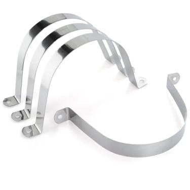 Imagem de 4 peças de grampos de tubo extra largos de aço inoxidável 304, clipes de conduíte de suporte em U de dois furos resistentes para HVAC, elétrico, encanamento, protege tubo/tubo rígido em madeira/metal