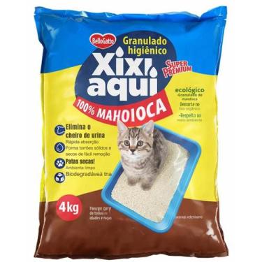 Imagem de Granulado Higiênico 100% Mandioca Xixi Aqui 4kg Bellogatto