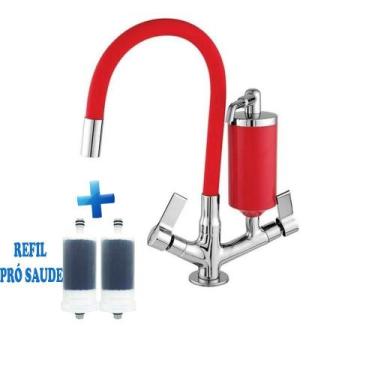 Imagem de Torneira Cozinha Filtro Bancada Flexível C-70 Safira Copo Color Várias