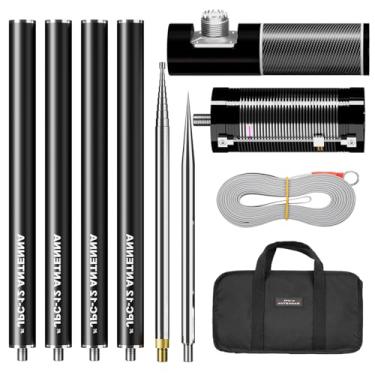 Imagem de Zezeiinys Antena Hf Pac-12 Para Rádio Amador Com Regulador Deslizante, Antenas De Rádio De Ondas Curtas De Banda Completa De 7 Mhz A 50 Mhz, Kit De Antena Portátil Jpc 12 De 8 Bandas Para Ambientes