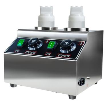 Imagem de KOOTEN Aquecedor De Queijo, Aquecedor Elétrico De Garrafas, Aquecedor De Chocolate Quente E Dispensador, 0,68 X 2 Qt, Aquecedor Comercial De Calda De Chocolate Quente, 86-185 ℉, Aquecedor De Molho,