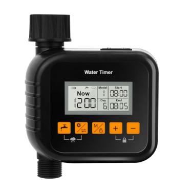 Imagem de Temporizador de irrigação, temporizador de mangueira de água para irrigação de jardim e exterior, controlador de sistema de irrigação de jardim com sensor de chuva.