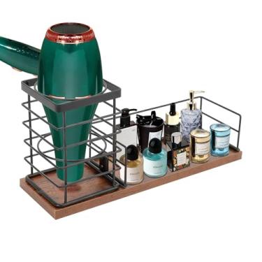 Imagem de Siyzda Organizador de ferramentas de cabelo, suporte móvel para secador de cabelo, armazenamento de ferramentas de estilo de cabelo para penteadeira, organizador de balcão de banho, bandejas de