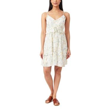 Imagem de WallFlower Vestido feminino Maxine Short Fit & Flare Rayon Gaze Ruffle, Gardênia, P
