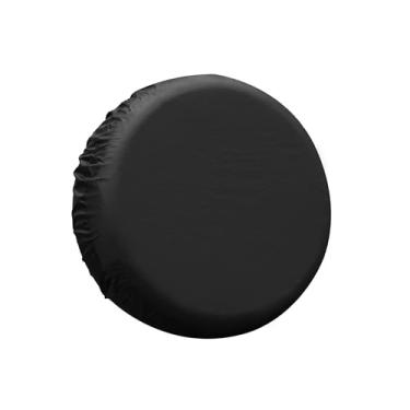 Imagem de Partuto Capa de pneu sobressalente de poliéster universal 190T para Jeep Trailer RV SUV Truck Wheel Fit Diâmetro total da roda 40 cm preto Substituição