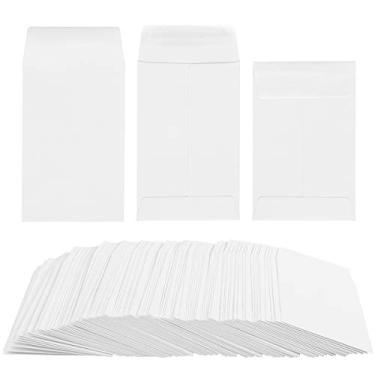 Imagem de Pacote com 100 envelopes brancos para moedas pequenas kraft autoadesivas, mini peças, pequenos itens, selos, pacotes de armazenamento, envelopes para jardim, escritório ou presente de casamento (5,5 cm × 8,8 cm)