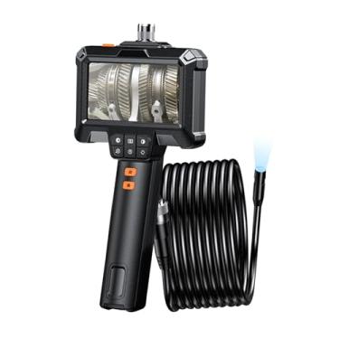 Imagem de Boroscópio, câmera de endoscópio com luz, câmera de inspeção HD de 2.0 MP, tela IPS de 4,3 polegadas 1080p HD, câmera de cobra de encanamento à prova d'água IP67, câmera de esgoto semirrígida de 5