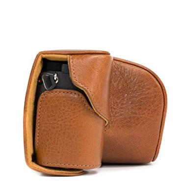Imagem de MegaGear Ever Ready estojo para câmera de couro legítimo, bolsa para Sony Alpha A6000, A6300 com 16-50 mm, Light Brown