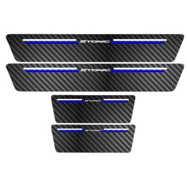 Imagem de Kit Soleira Protetora Porta Premium Blue Fibra - Stonic - Jhow Adesivo