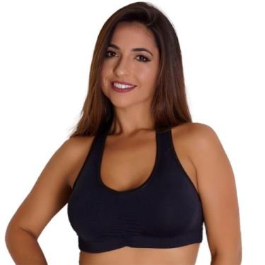 Imagem de Top Fitness Academia Bojo Removível Sustentação Estili Preto Feminino 