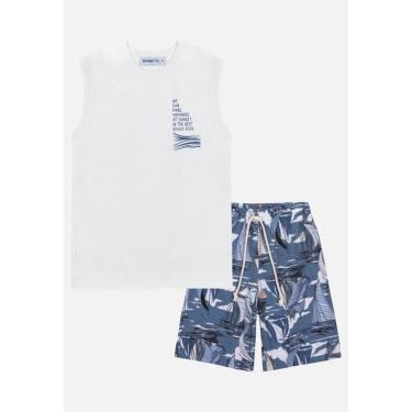 Imagem de Infantil - Conjunto Regata Bermuda Barcos Divertto 3 Unico  menino