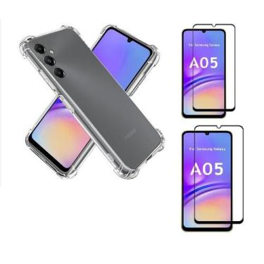 Imagem de Capa Capinha Case + 2 Peliculas vidro 3D Samsung Galaxy A05 - KRAMAC