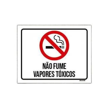 Imagem de Kit 5 Placas Sinalização Não Fume Vapores Tóxicos - Sinalizo.Com
