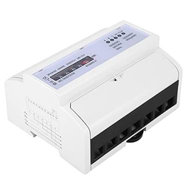 Imagem de 3 Fase 4 Fio 380VAC Medidor de Energia Din Rail Wattmeter Counter de Pulso de Eletricidade Com Caixa ABS Retardante de Chama