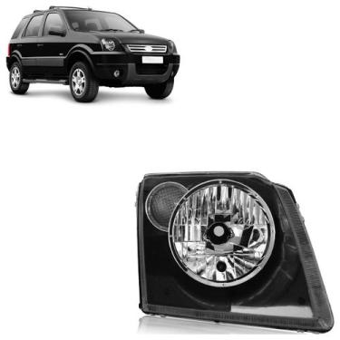 Imagem de Farol Dianteiro Ecosport 2003 2004 2005 2006 2007 Máscara Negra Liso A