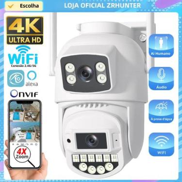 Imagem de Câmera IP 4K 10MP PTZ Wifi Lente Dupla AI Detecção Humana ONVIF 24G 5G