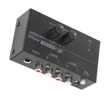Imagem de Pré -amplificador Phono, pré -amplificador de Gramofone 1/4in Saída de Volume Independente Controle de Ouro RIAA RIAA RIATA RECANTIO (Plugue nos EUA)