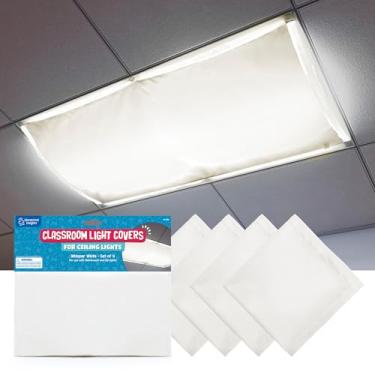 Imagem de Educational Insights Os filtros de luz fluorescente originais em branco sussurro pacote com 4, reduz o brilho e a cintilação, fácil instalação para escritório, hospitais, casa e salas de aula