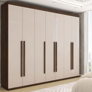 Imagem de Guarda-Roupa Casal Débora 7 Portas 6 Gavetas Imbuia/Off White - Panorama Móveis