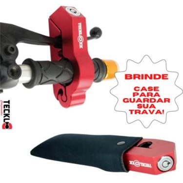 Imagem de Cadeado Trava Manopla Antifurto Moto Tecklock + Brinde