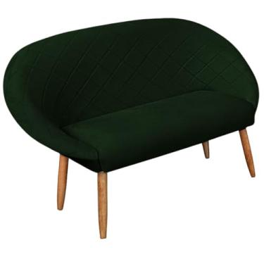 Imagem de Namoradeira Sofá 2 lugares para sala de estar recepção Escritório Sala de espera resistente Confortável pés de madeira resistente MOBLAN decor (VERDE MUSGO)