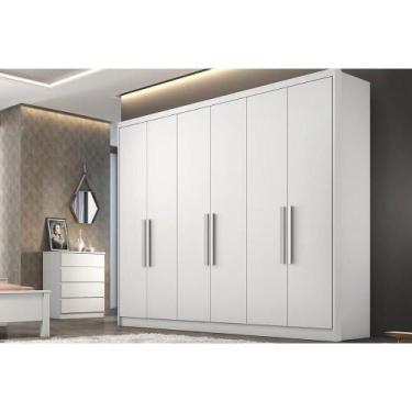 Imagem de Guarda Roupa Casal 6 Portas e 4 Gavetas Rizon/Linea Plus Neve - Novo H