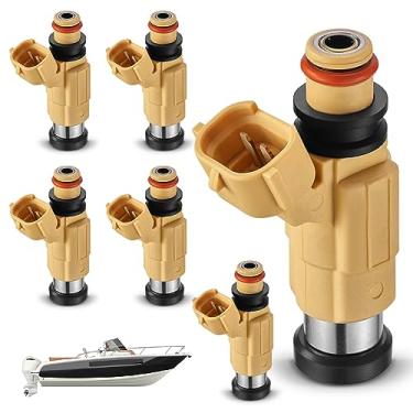 Imagem de BDFHYK Injetor de combustível CDH240 compatível com Yamaha F200 2002-2012 200HP F225 225HP Kit de substituição de caminhões externos de quatro tempos FJ608 MR507252 MP10561 84212299 Conjunto de 6 injetores de combustível