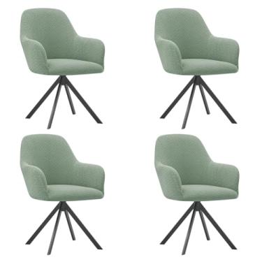 Imagem de Lzyjckh Capa elástica para cadeira de jantar com braços, Protetor para poltrona giratória, Capa para cadeira de escritório, Para penteadeira, sala de estar, quarto,Green,4PCS