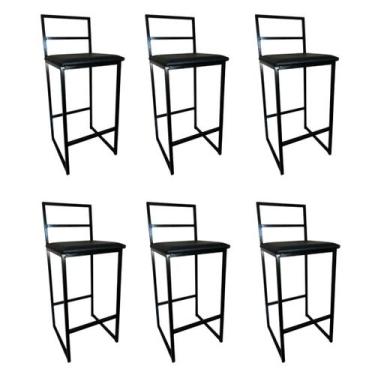 Imagem de Kit 6 Banqueta Alta para decoração balcão cozinha área externa Madri A