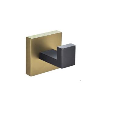 Imagem de Conjunto de banheiro preto - Suporte para toalhas de aço inoxidável - Kit de ferragens, gancho para roupão A